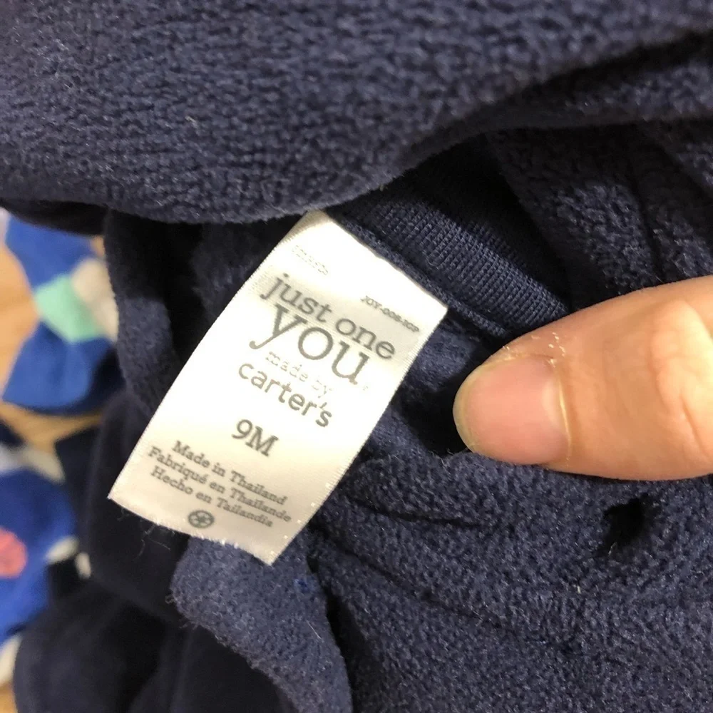 Carter’s Top Bundle 9 months Fleece Sweatshirts Hi Hearts Blue Hooded
